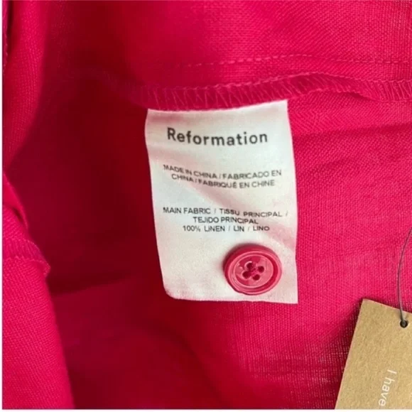 Reformation Prescott Linen Dress Size 0 NEW - Picture 6 of 6